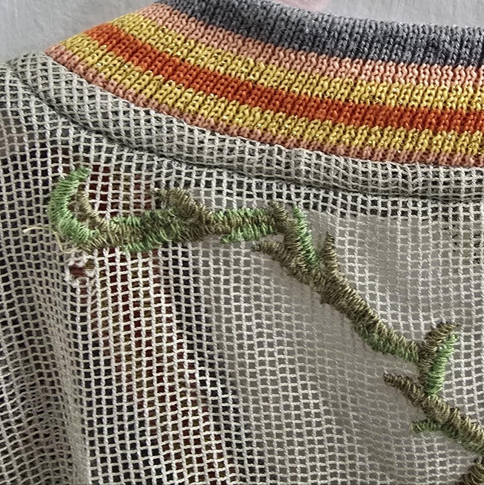 Arratta Silent Journey Colorful Embroidered Mesh Top - Picture 8 of 8
